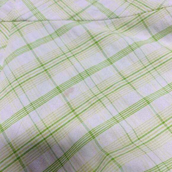 VintageY2k Lime Green Plaid Halter Dress Sz Small - Picture 15 of 16